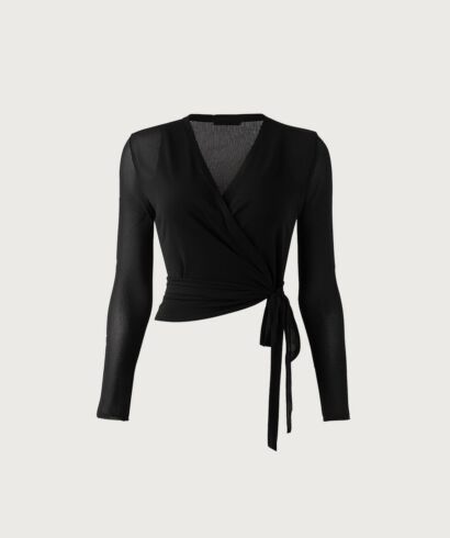 Sheer panel black bodysuit