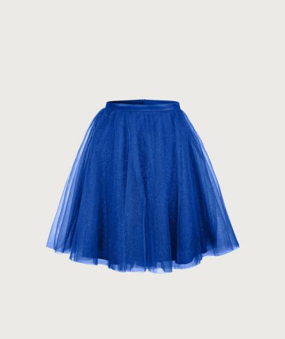 Ivory satin swirl skirt