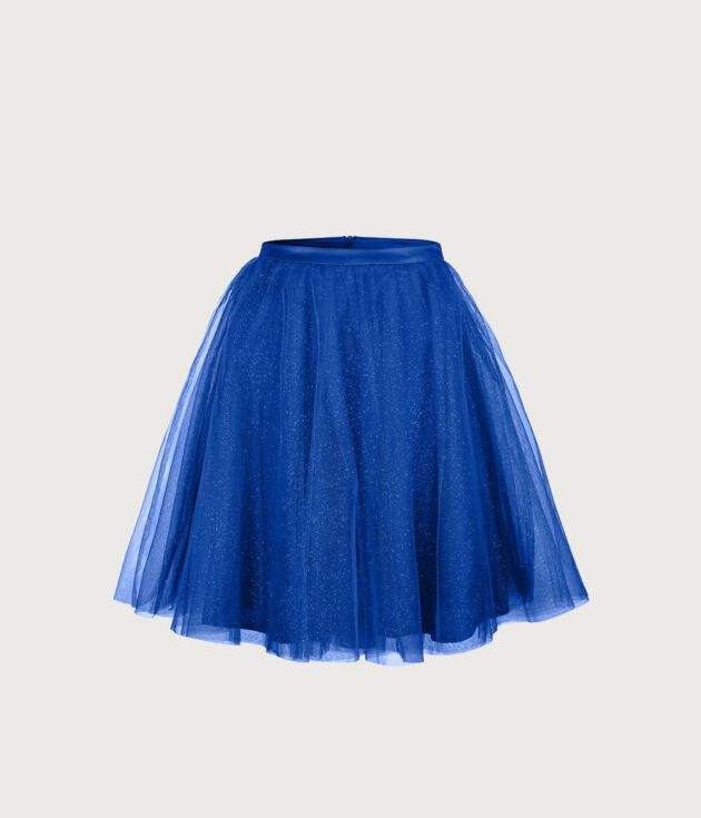 Ivory satin swirl skirt